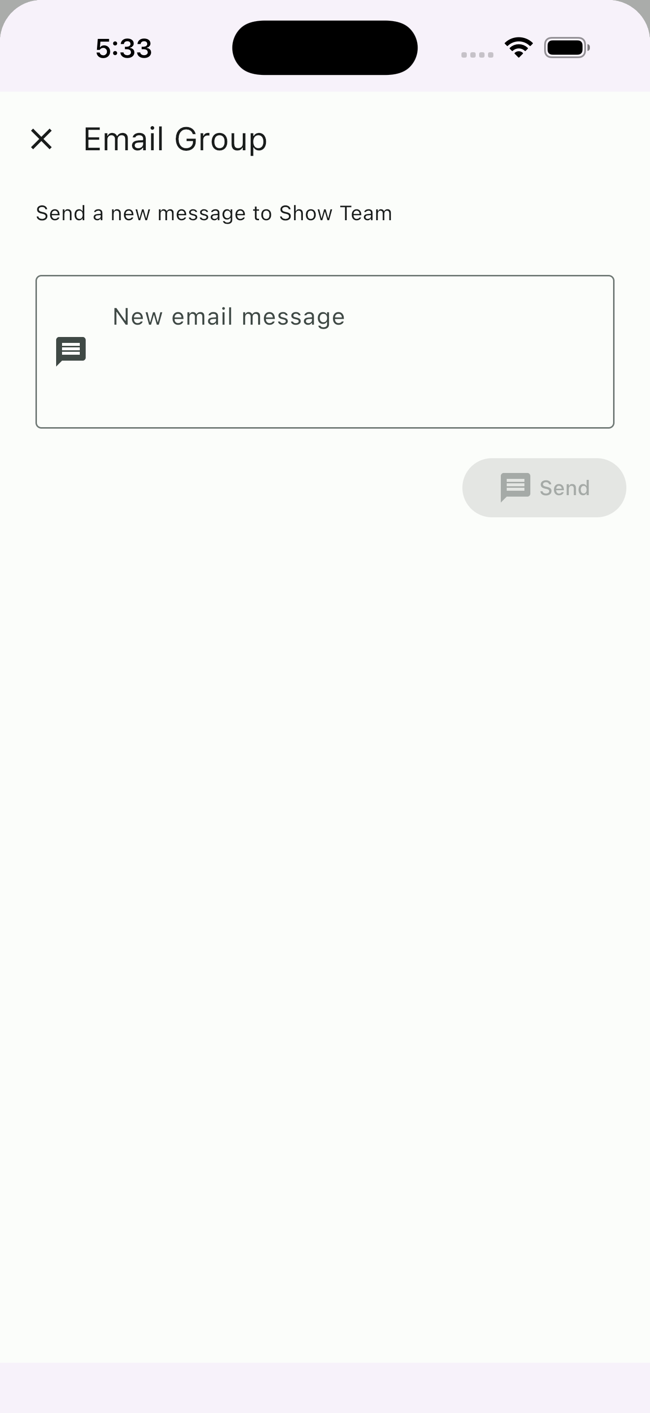 Group email interface for sending messages to entire communication groups